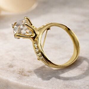 Vintage AJC Oversized Engagement Ring Brooch